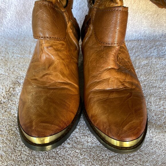 Sam Edelman Presley Tan Leather Knee High Boots Size 8M Riding Style - Picture 5 of 10